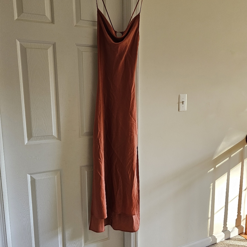 Elegant Rust Slip Dress